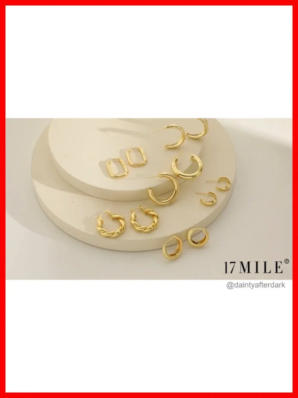 6 Pairs Gold Plated Chunky Hoop Earrings for Women, 14K Gold Plated Jewelry Set